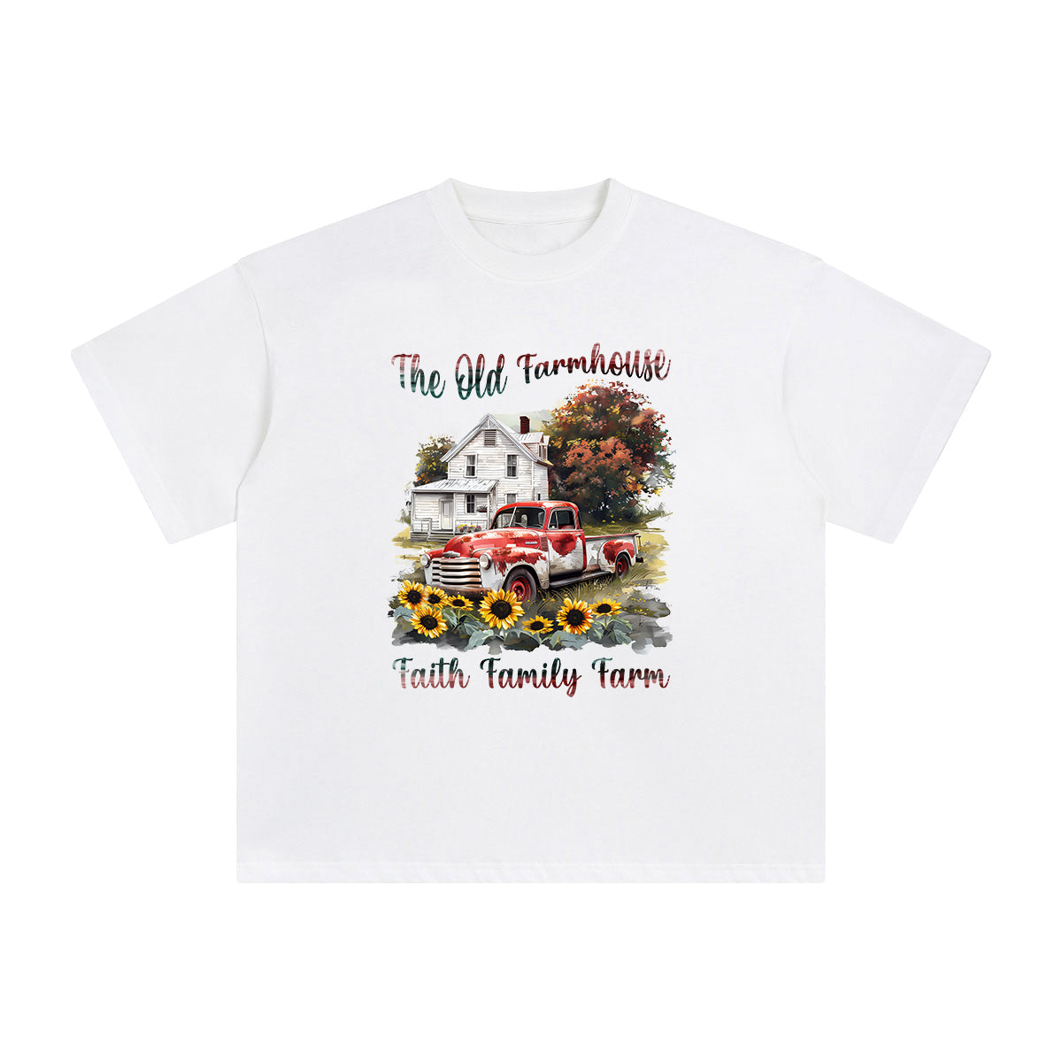 The Old Farmhouse Faith Family Farm Graphic Tee-INNBLAC Fashion Apparel