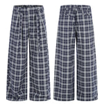 Vintage Plaid Wide Leg Casual Trousers