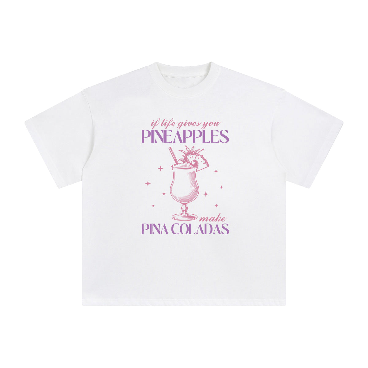 Pineapples Cocktail Graphic Tee-INNBLAC Fashion Apparel