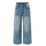 Light Washed Vintage Wide Leg Denim Jeans