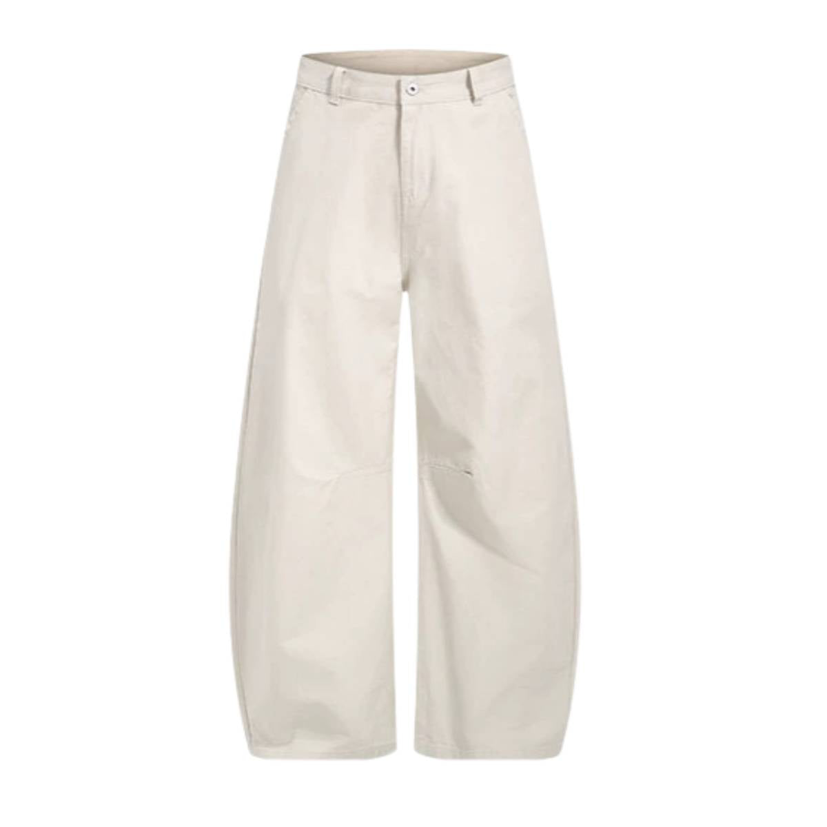 Pantalones de algodón con pierna ancha y color liso