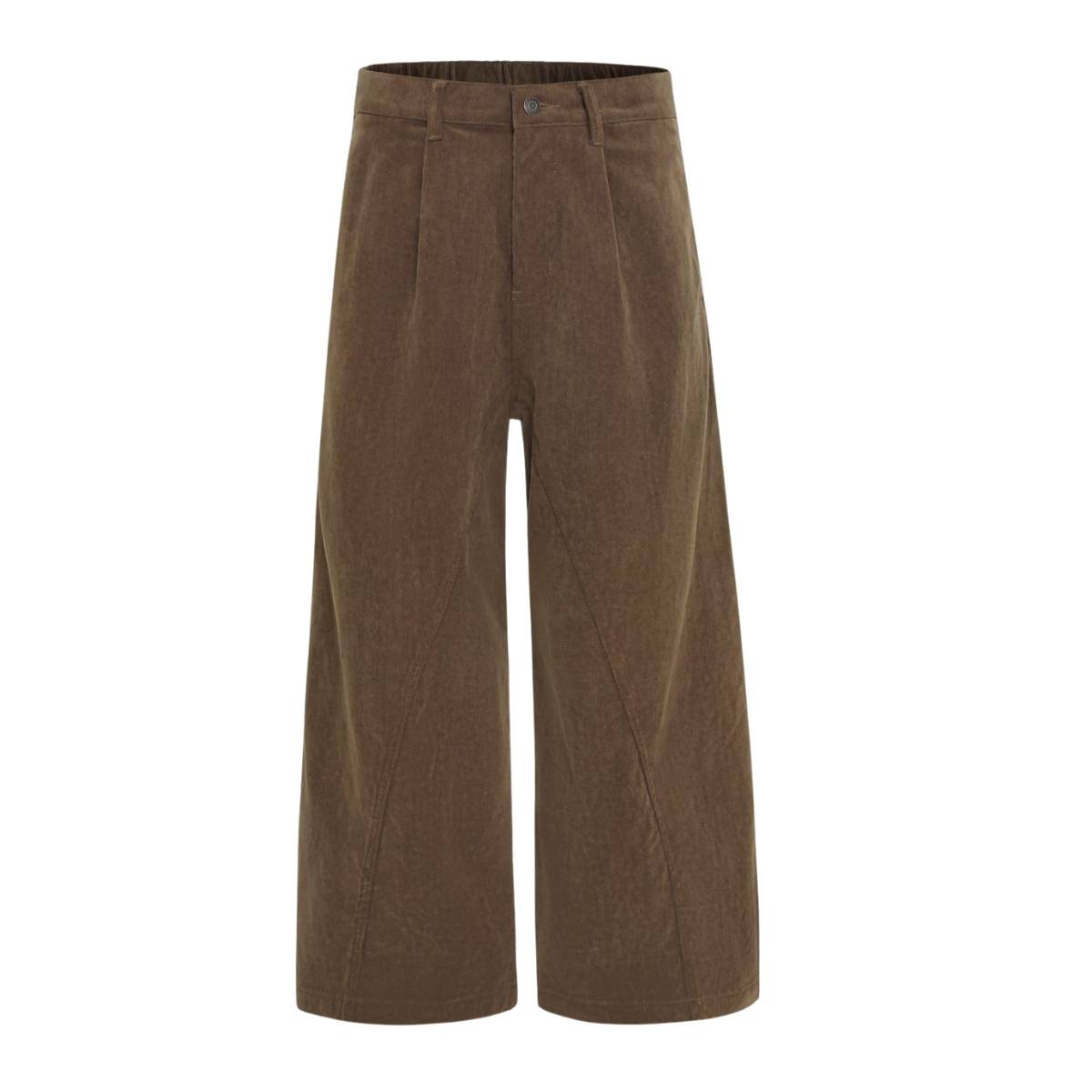 Ins Style Washed Corduroy Striped Relaxed Wide Leg Pants