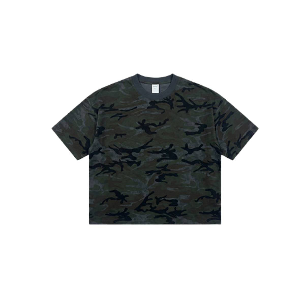 Camiseta destructiva de peso pesado con borde crudo de 10 oz