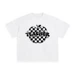 Teacher Checkered Apple Graphic Tee-INNBLAC Fashion Apparel