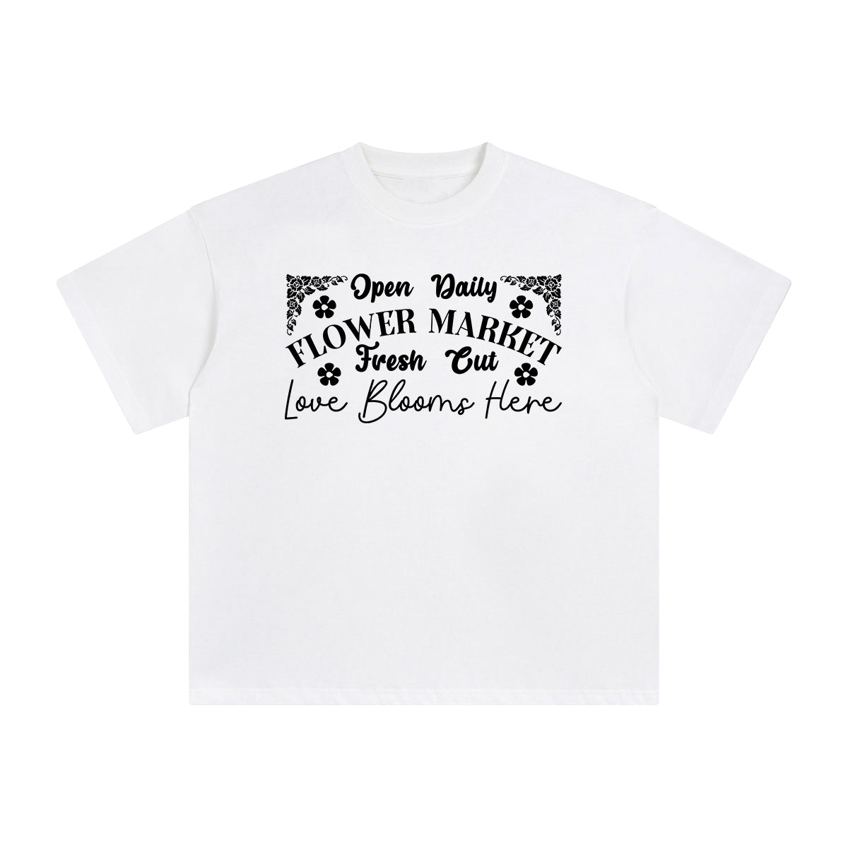 Flower Market Slogan Aesthetic Graphic Tee-INNBLAC Fashion Apparel