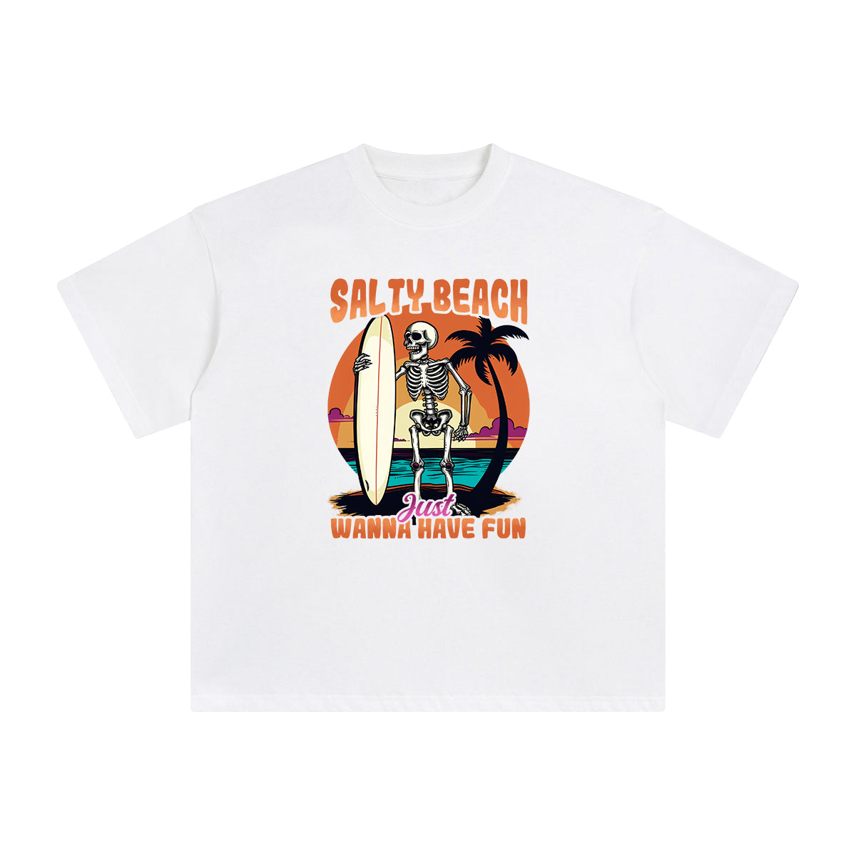 Skeleton Surfing Graphic Tee-INNBLAC Fashion Apparel