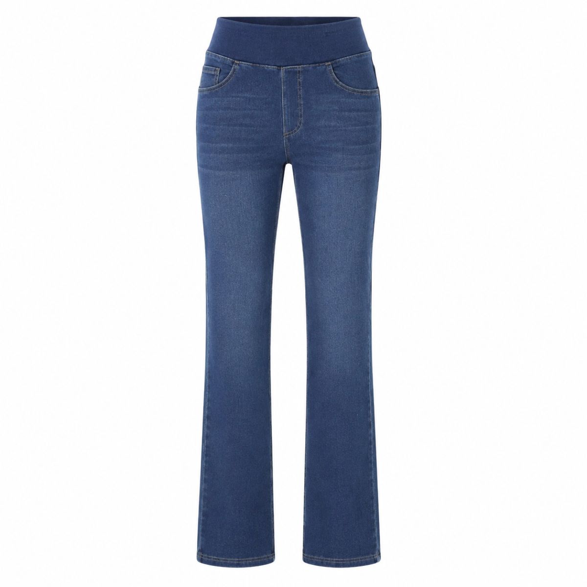 Vintage Washed High Waist Straight Leg Jeans