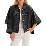 Women's Loose Cropped Denim Jacket