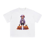 Halloween Boy & Pumpkin Graphic Tee-INNBLAC Fashion Apparel