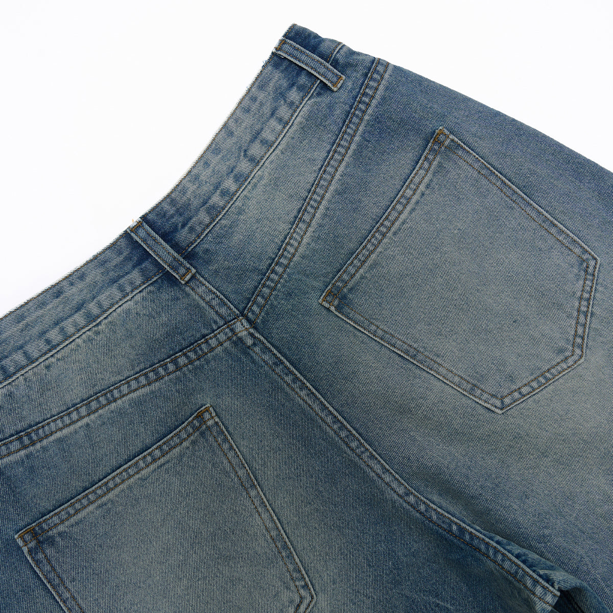 Bermudas de mezclilla lavada de pierna ancha