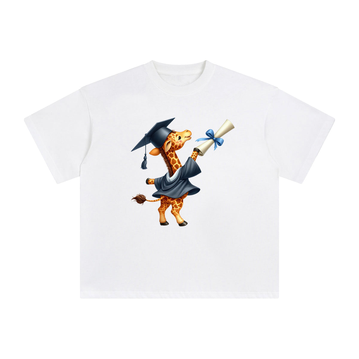 Graduation Giraffe Graphic Tee-INNBLAC Fashion Apparel