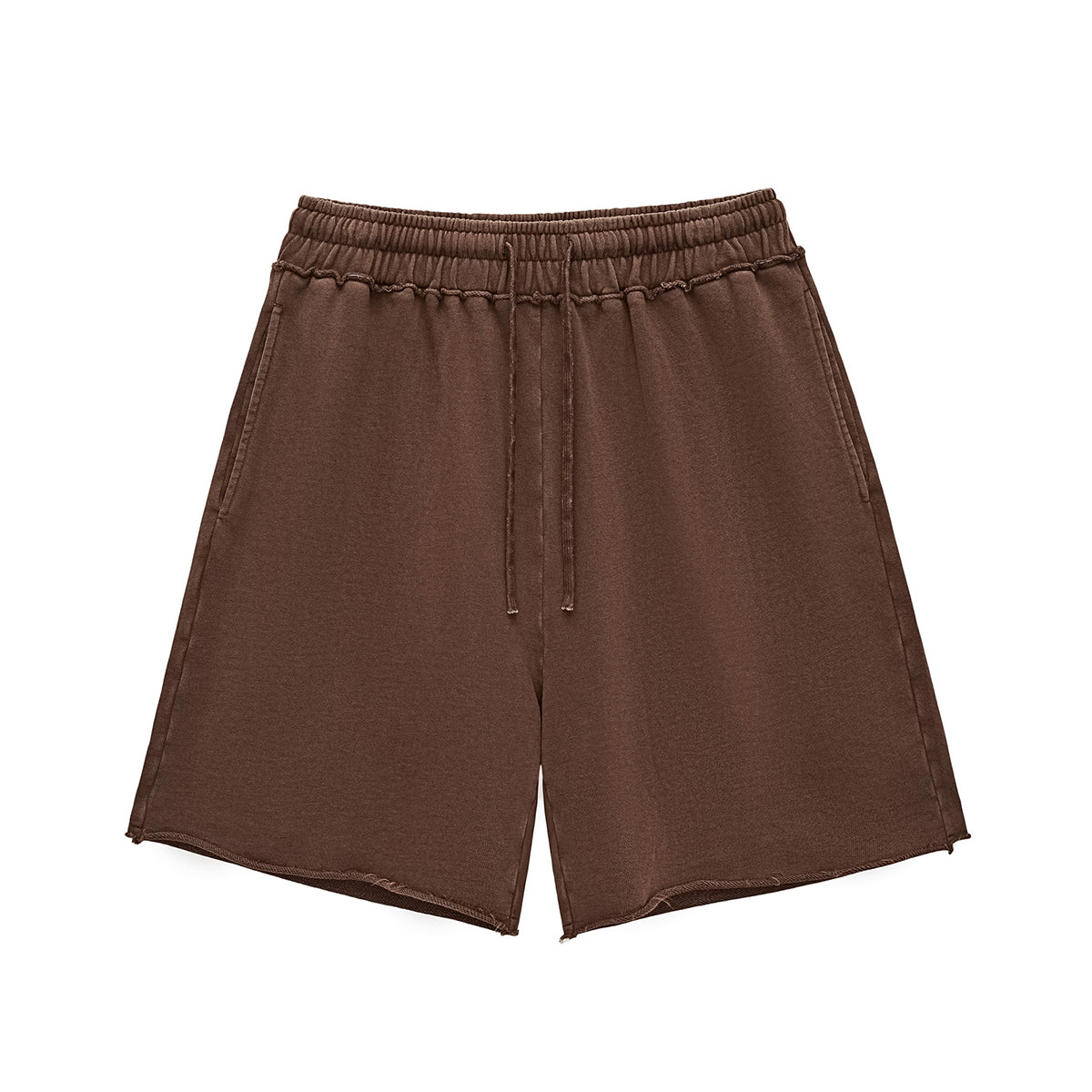 Pantalones cortos relajados con bordes sin rematar y lavados