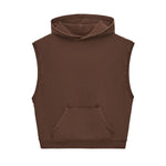 Raw Edge Sleeveless Boxy Hoodie