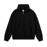 Washed Raw Edge Double Slider Zip Hoodie