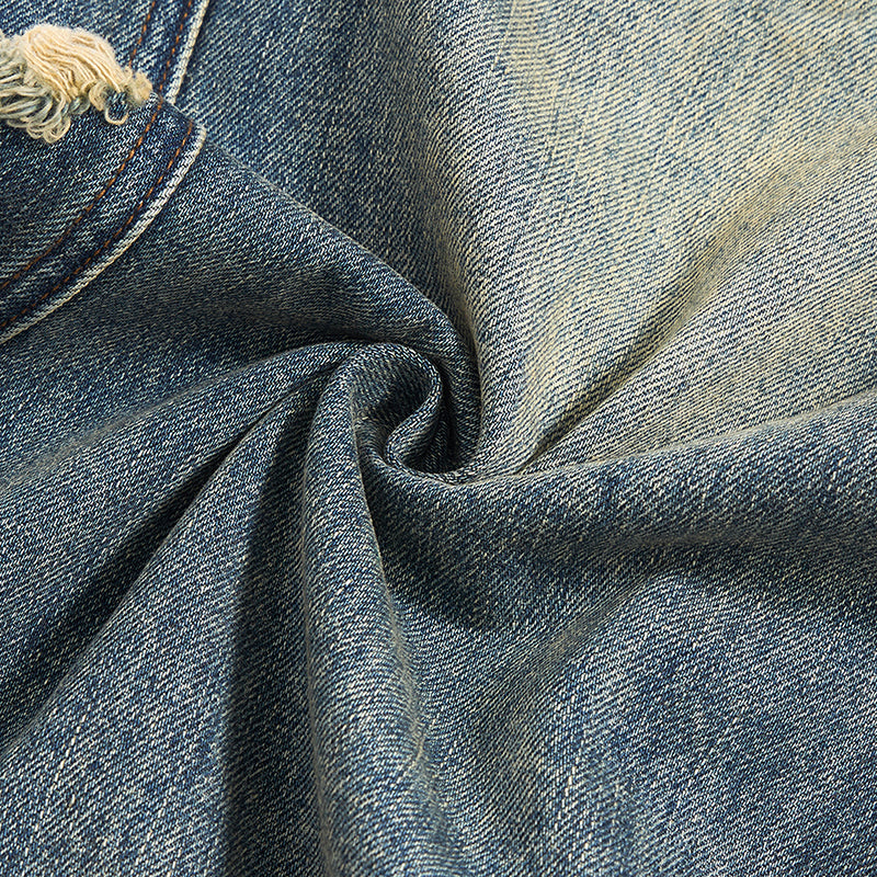 Smoke Rise Vintage Ripped Barrel-Leg Jeans