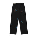 Paint Splatter Distressed Relaxed Baggy Cotton Pants