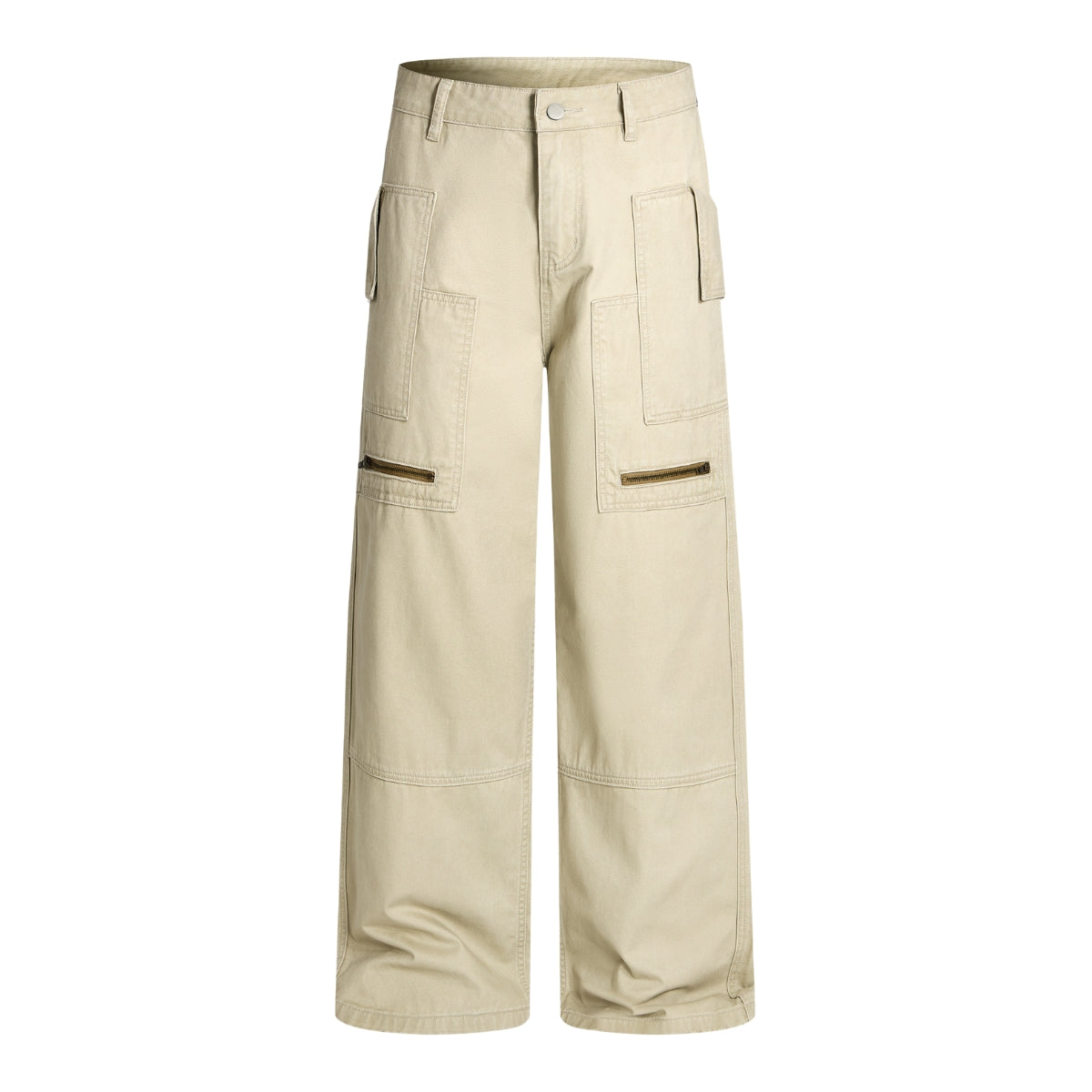 Multi-Pocket Baggy Utility with Zipper Detail Cargo Pants