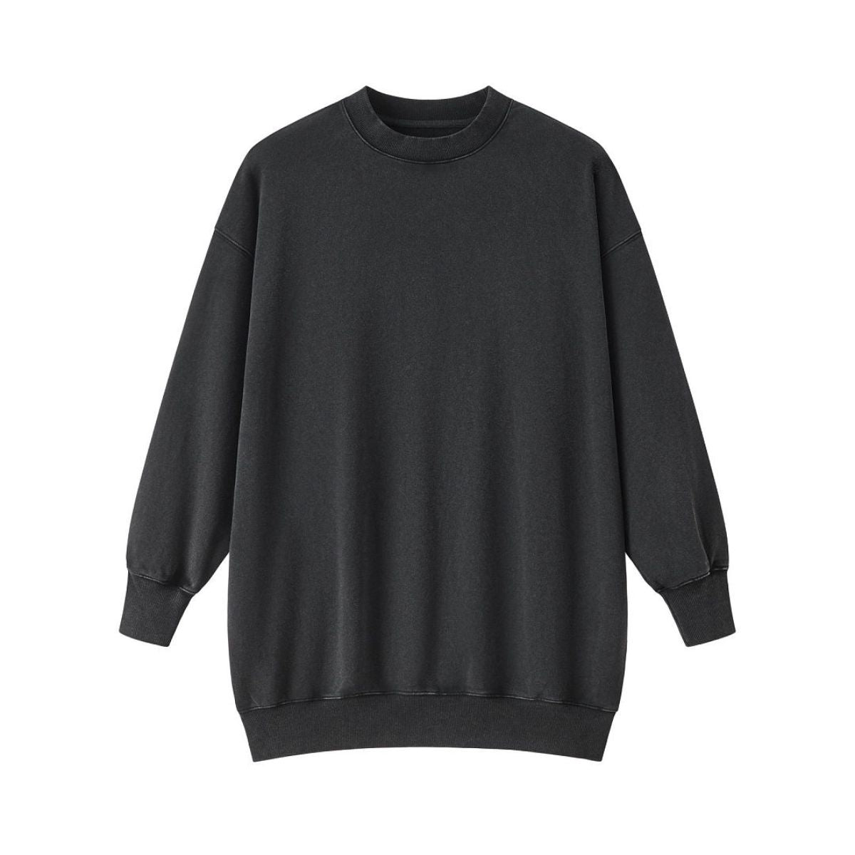 Heavyweight Cotton Washed Vintage Mid‑Length Sweatshirt