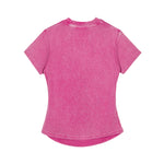 Camiseta de algodón lavado, corte entallado y cintura plisada, 8.4 oz