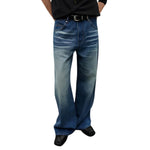 Vintage Whiskered Straight-Leg Denim Jeans
