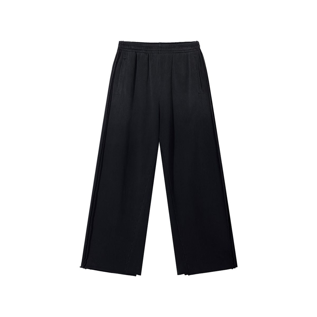 Gradient Monkey‑Wash Heavyweight Cotton Straight‑Leg Casual Pants