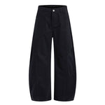 Pantalones de algodón con pierna ancha y color liso