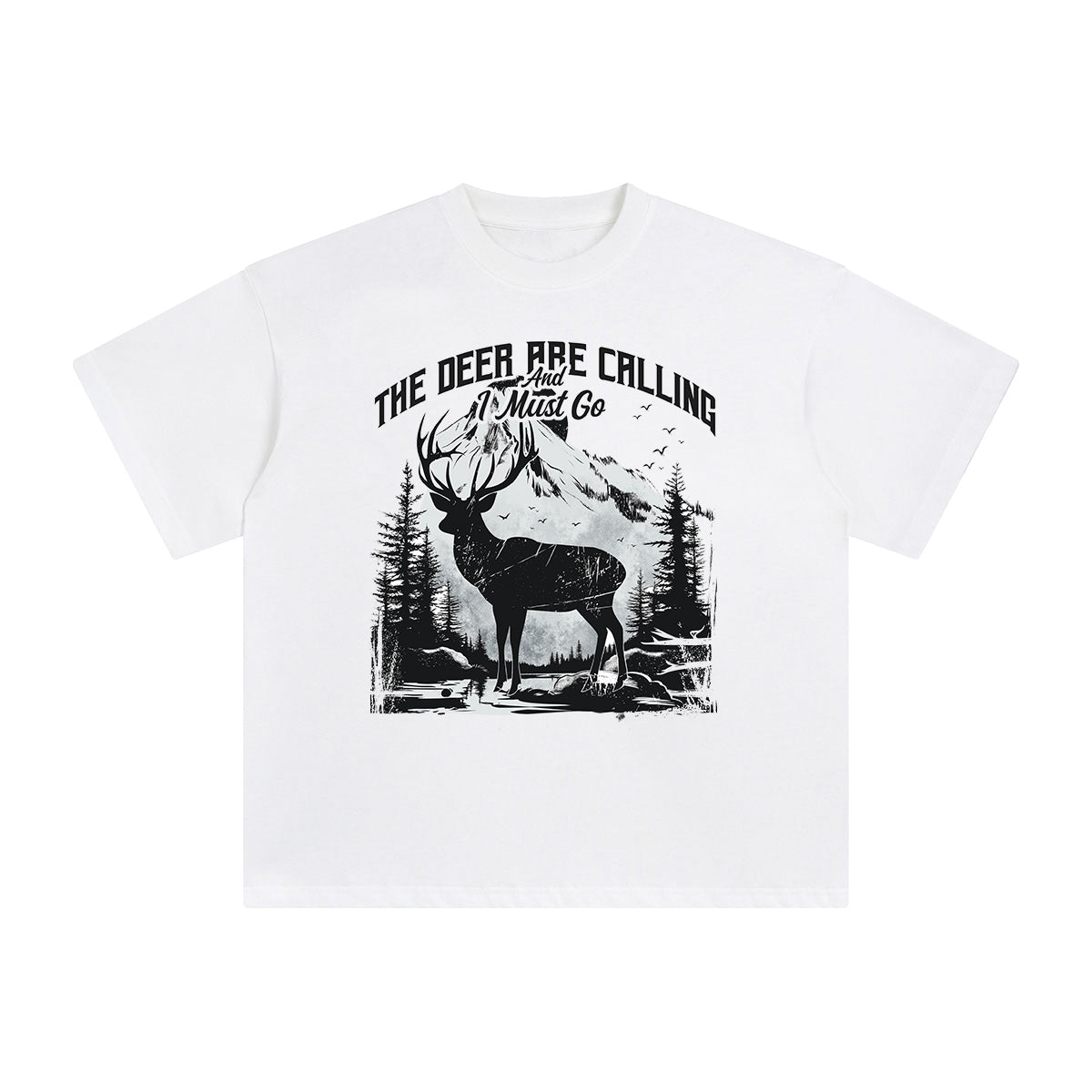 The Deer Are Calling And l Must Go Graphic Tee-INNBLAC Fashion Apparel