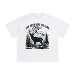 The Deer Are Calling And l Must Go Graphic Tee-INNBLAC Fashion Apparel