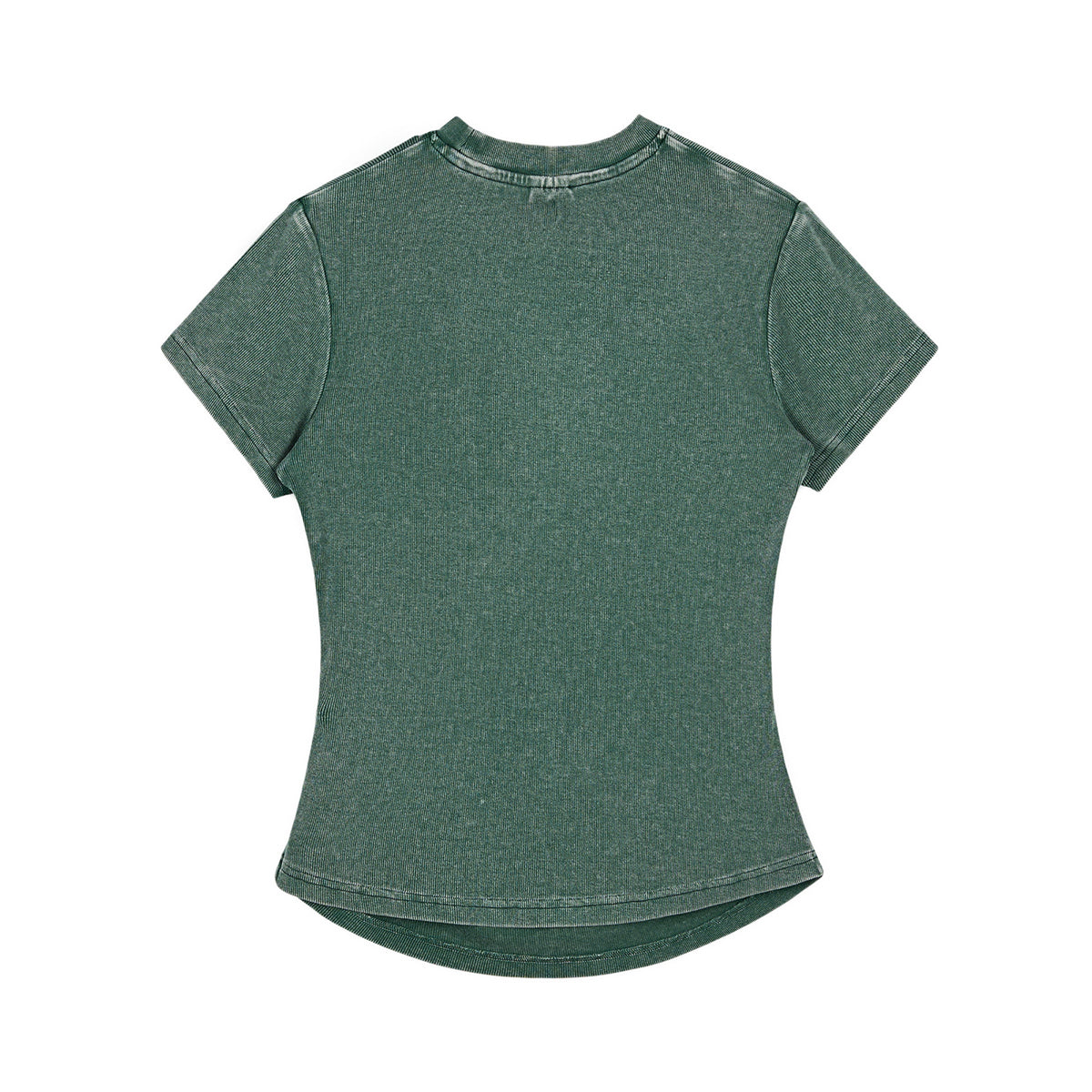 Camiseta de algodón lavado, corte entallado y cintura plisada, 8.4 oz