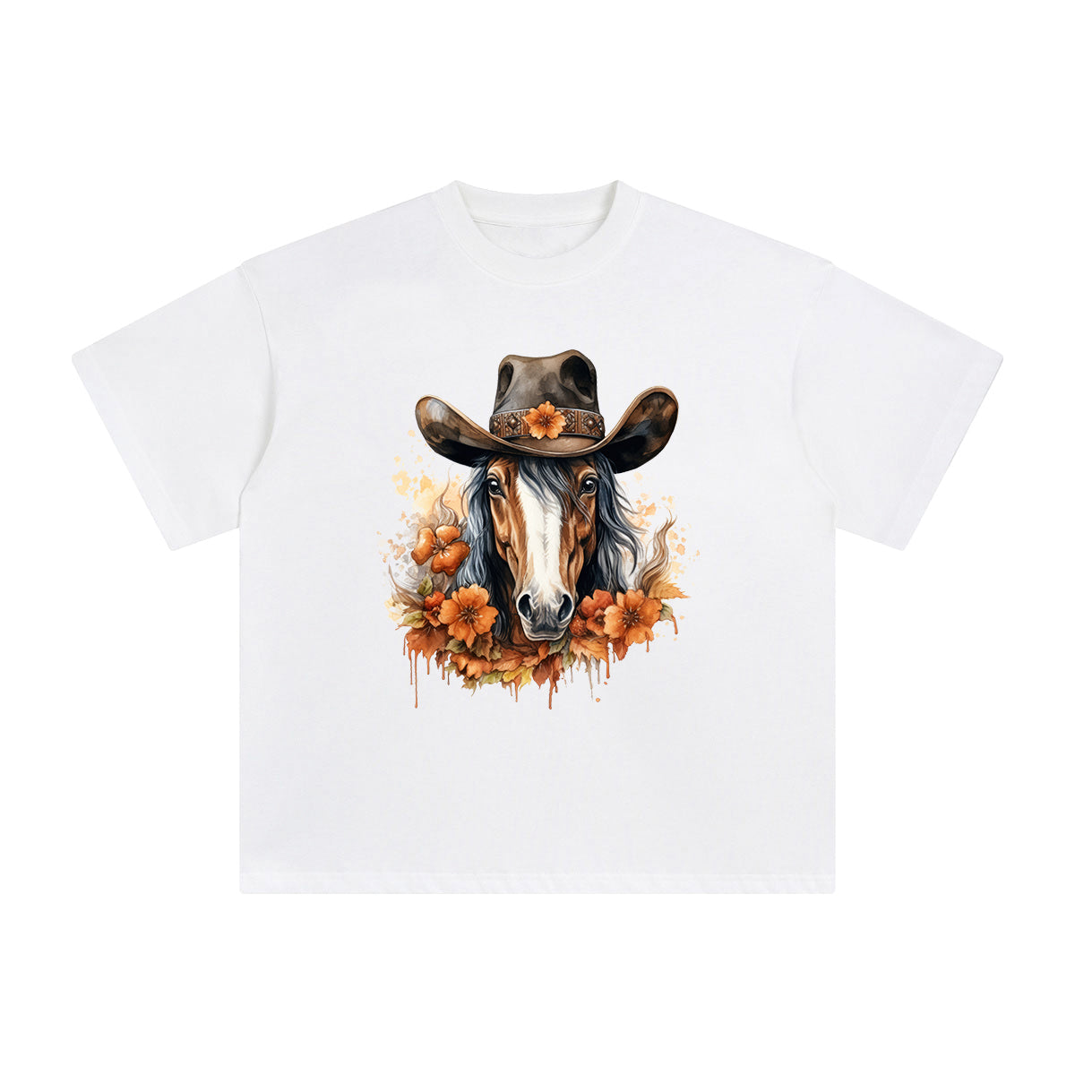 Horse With Cowboy Hat Graphic Tee-INNBLAC Fashion Apparel