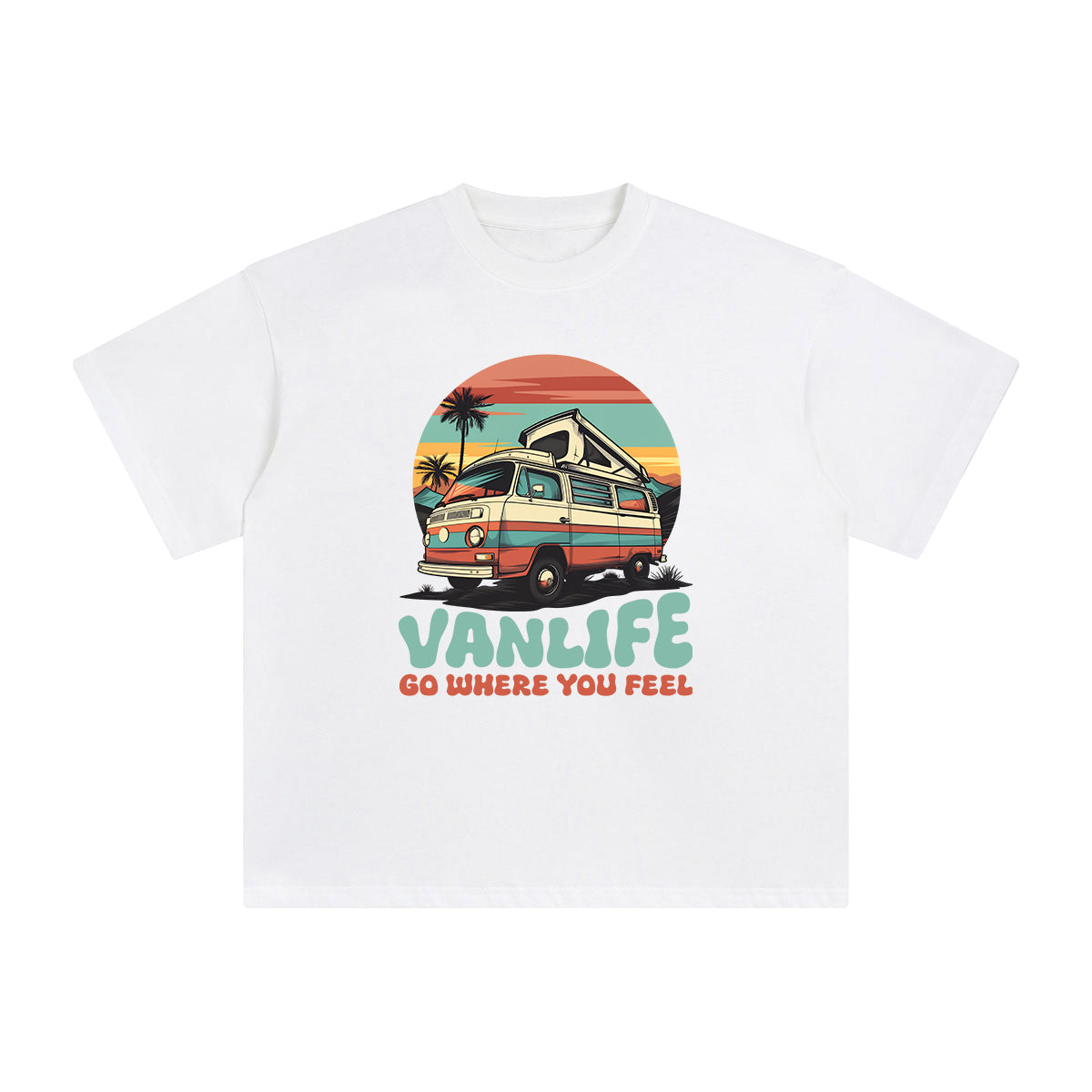 VanLife Go Where You Feel Graphic Tee-INNBLAC Fashion Apparel