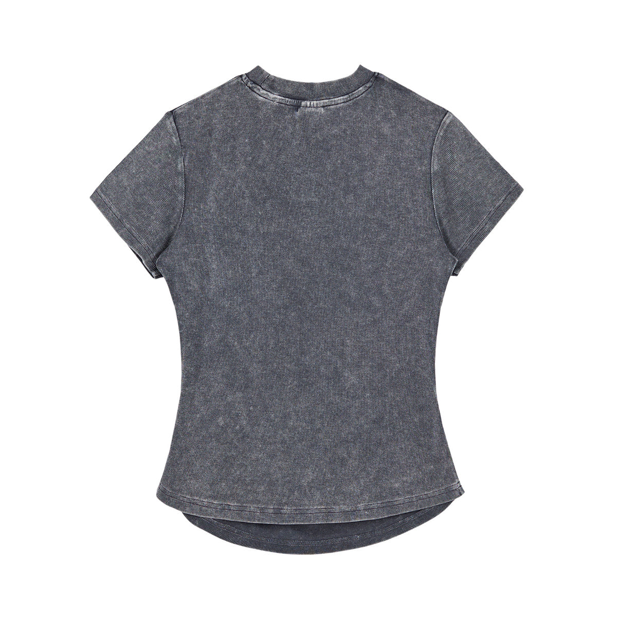 Camiseta de algodón lavado, corte entallado y cintura plisada, 8.4 oz