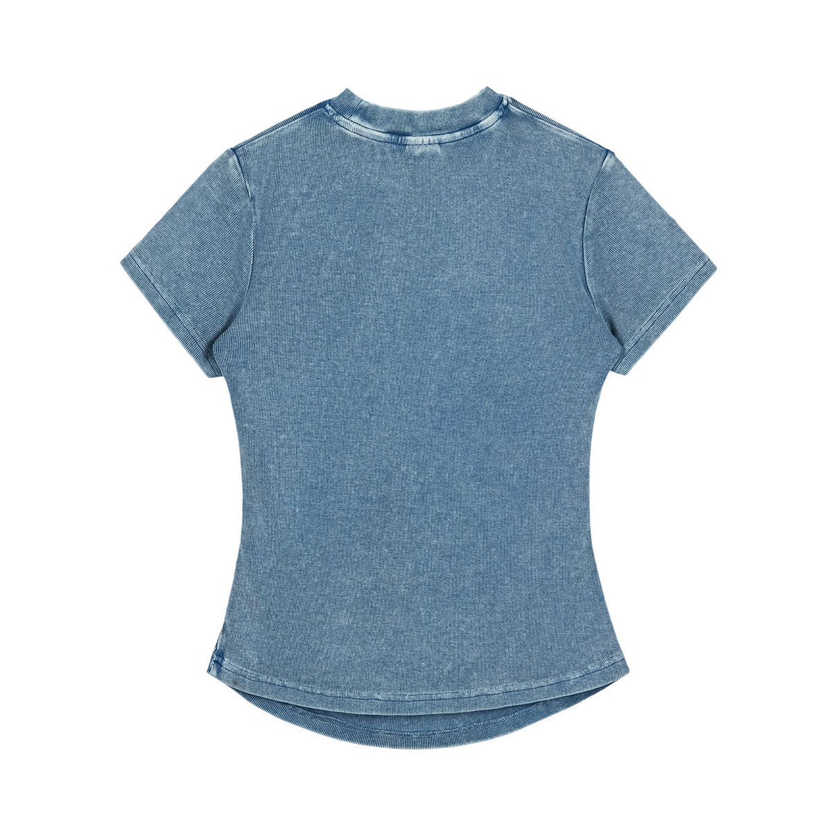 Camiseta de algodón lavado, corte entallado y cintura plisada, 8.4 oz