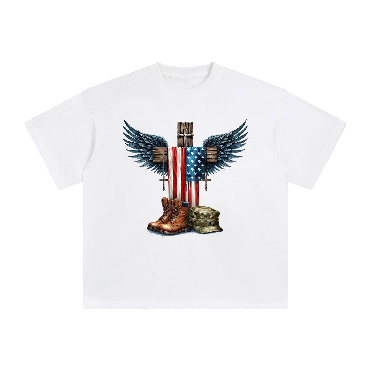 Memorial Day Cross Graphic Tee-INNBLAC Fashion Apparel