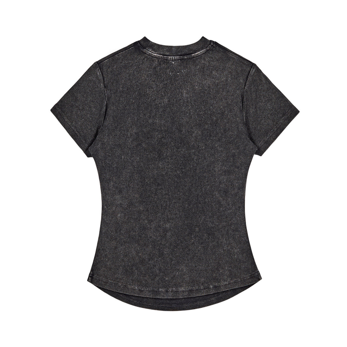 Camiseta de algodón lavado, corte entallado y cintura plisada, 8.4 oz