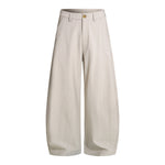 Vintage American Stripe Wide-Leg Curved Trousers