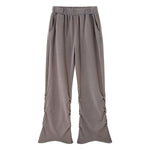 Vintage Washed Ruched Flared Casual Pants