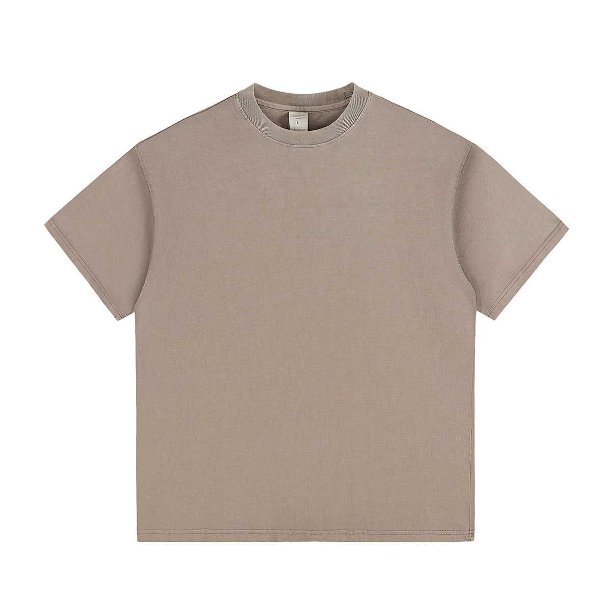 Crew Neck Washed Cotton T Shirt 7.8oz