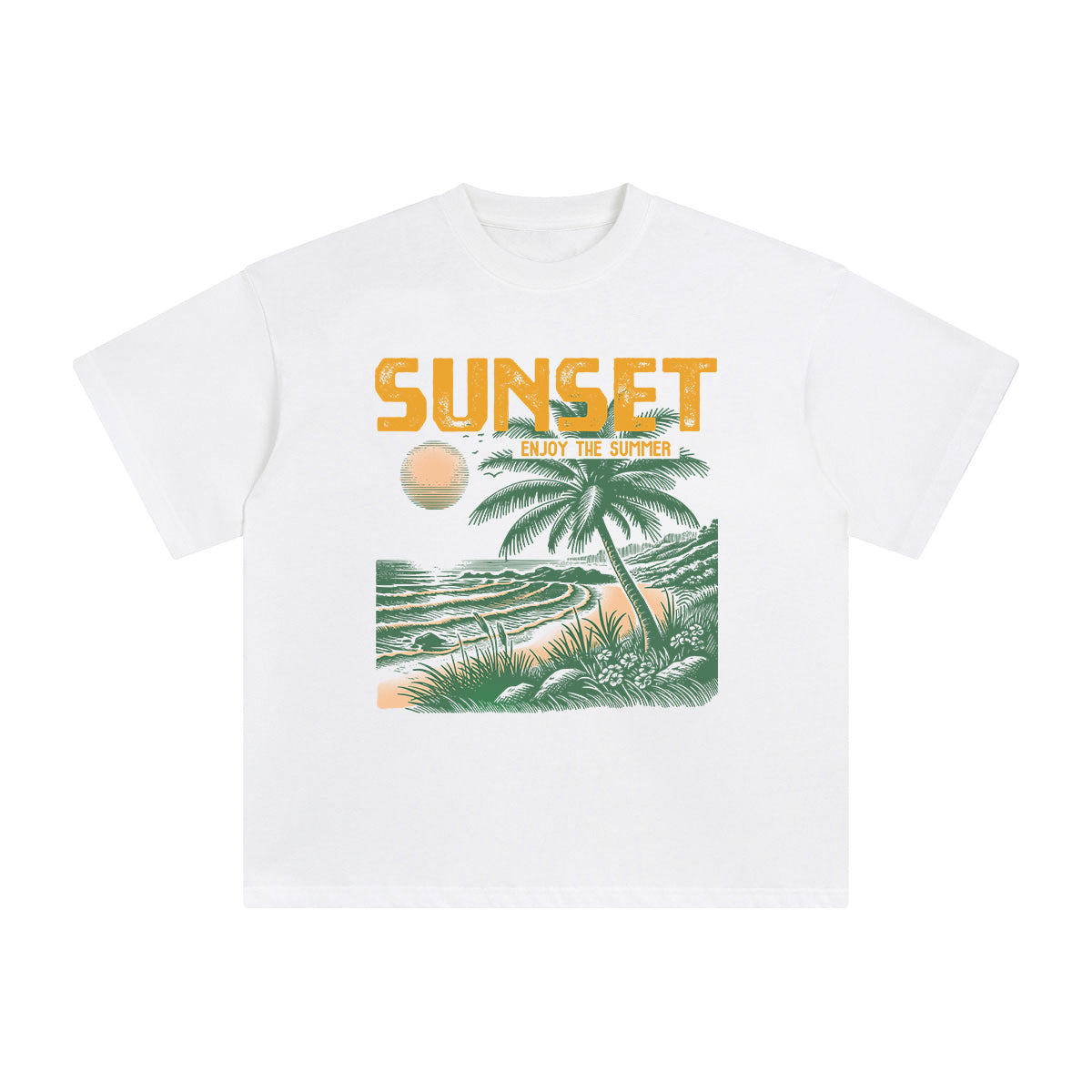 Sunset Enjoy The Summer Graphic Tee-INNBLAC Fashion Apparel