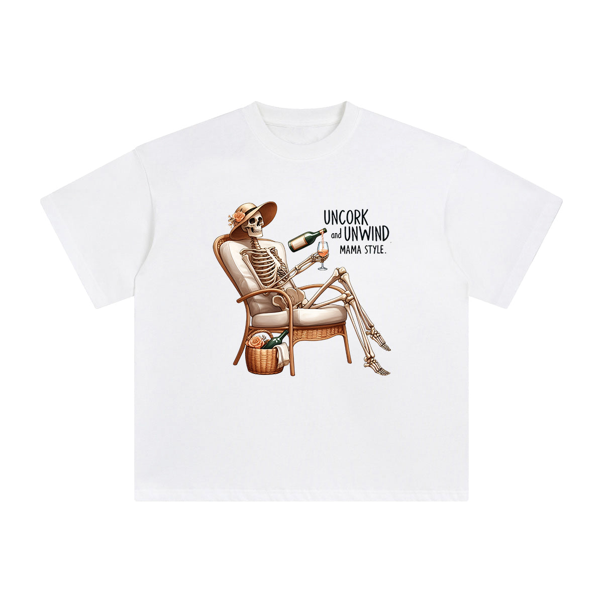 Uncork And Unwind Mama Style Graphic Tee-INNBLAC Fashion Apparel