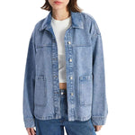 Women's Loose Fit Button-Up Shirt Style Denim Jacket