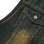 Raw Hem Distressed Denim Cropped Vest