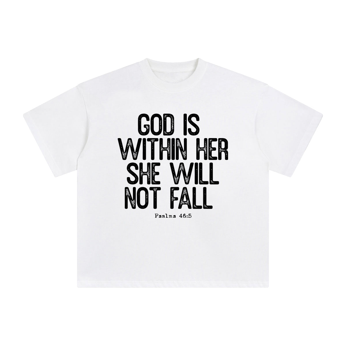 God Is Within Here She Will Not Fall Graphic Tee-INNBLAC Fashion Apparel