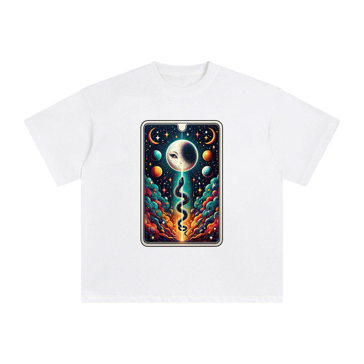Mystical Moon Tarot Card Graphic Tee-INNBLAC Fashion Apparel