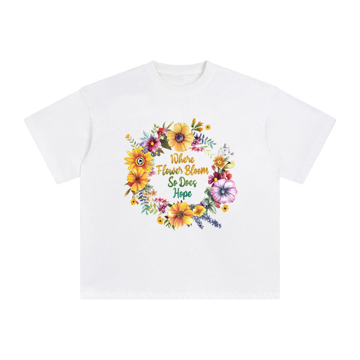 Wreath & Quote Graphic Tee-INNBLAC Fashion Apparel