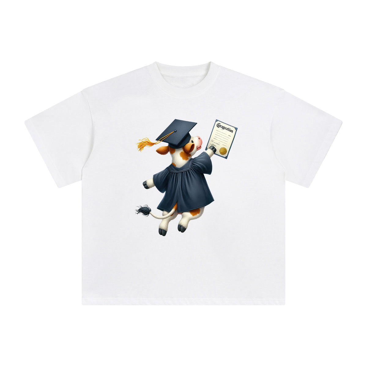 Graduation Cow Graphic Tee-INNBLAC Fashion Apparel