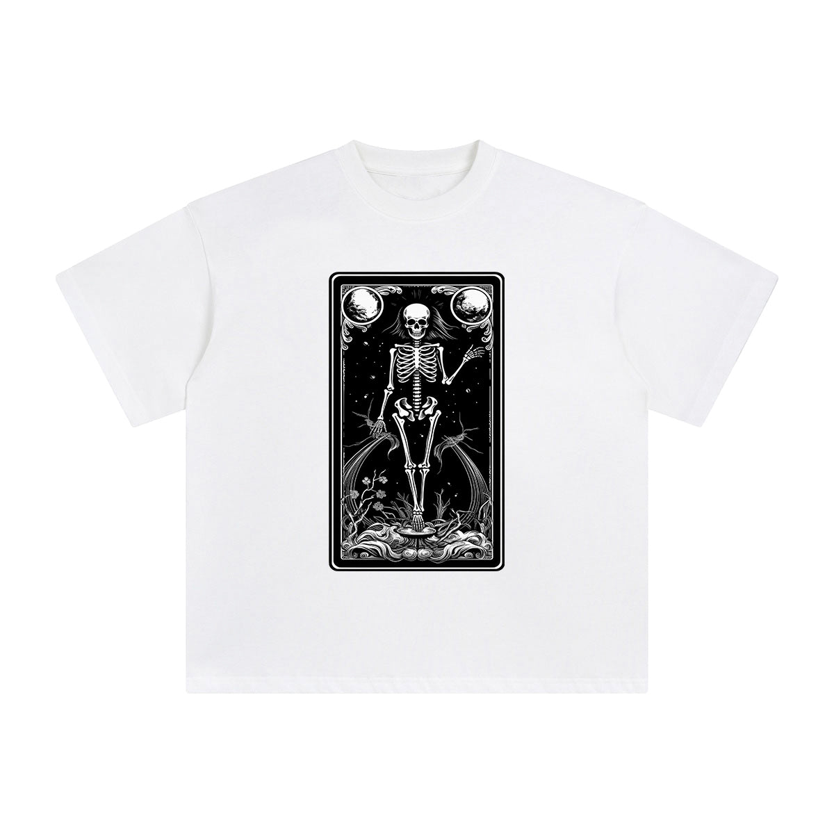 Mystery Skeleton Tarot Card Graphic Tee-INNBLAC Fashion Apparel