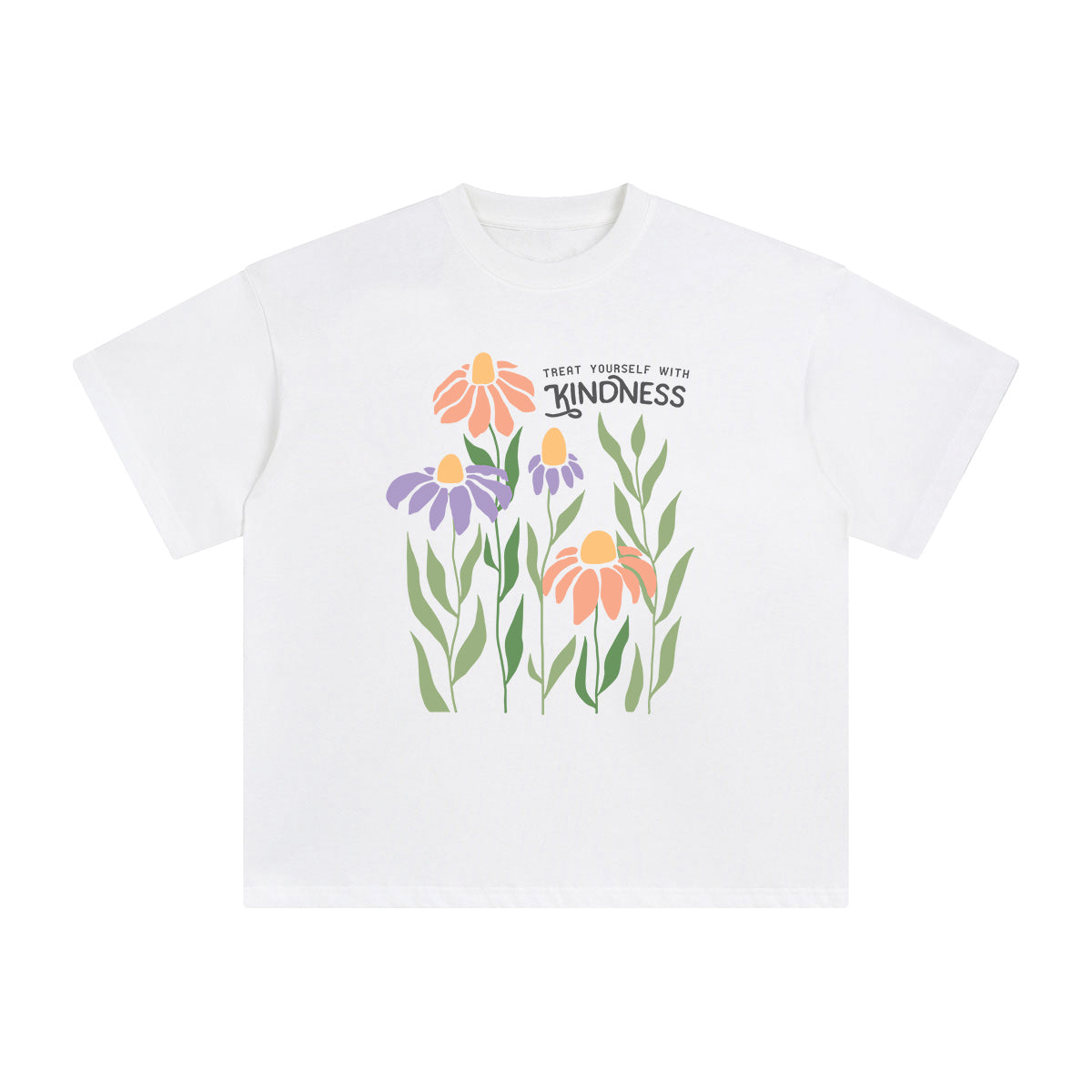 Boho Flower Abstract Graphic Tee-INNBLAC Fashion Apparel