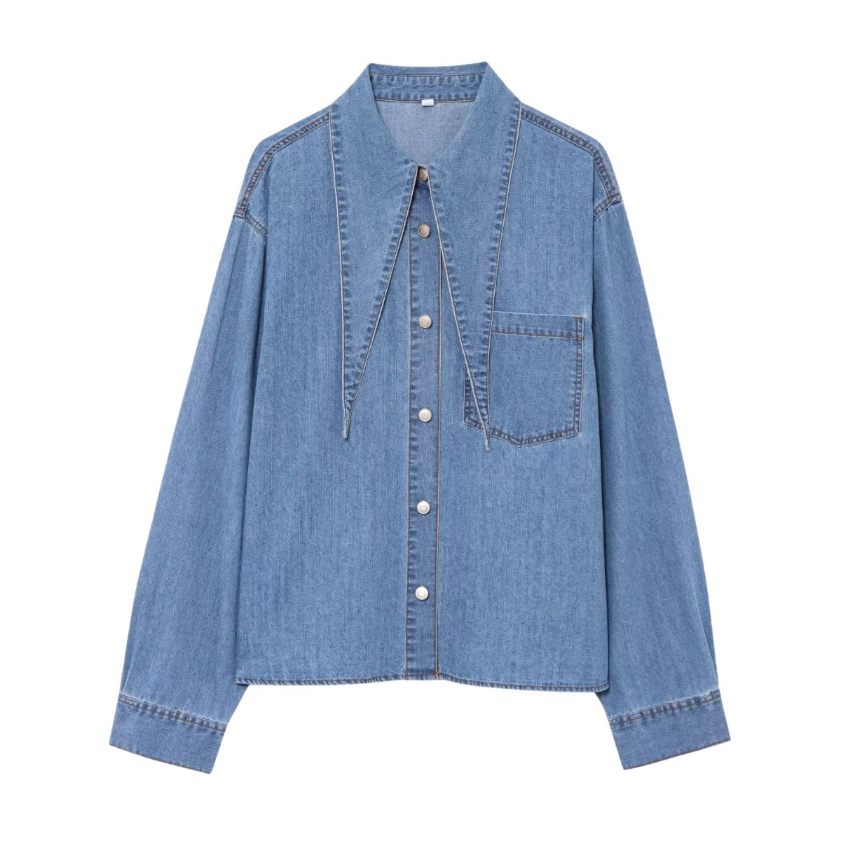 Vestido midi vaquero sin mangas con botones y aberturas en la parte delantera