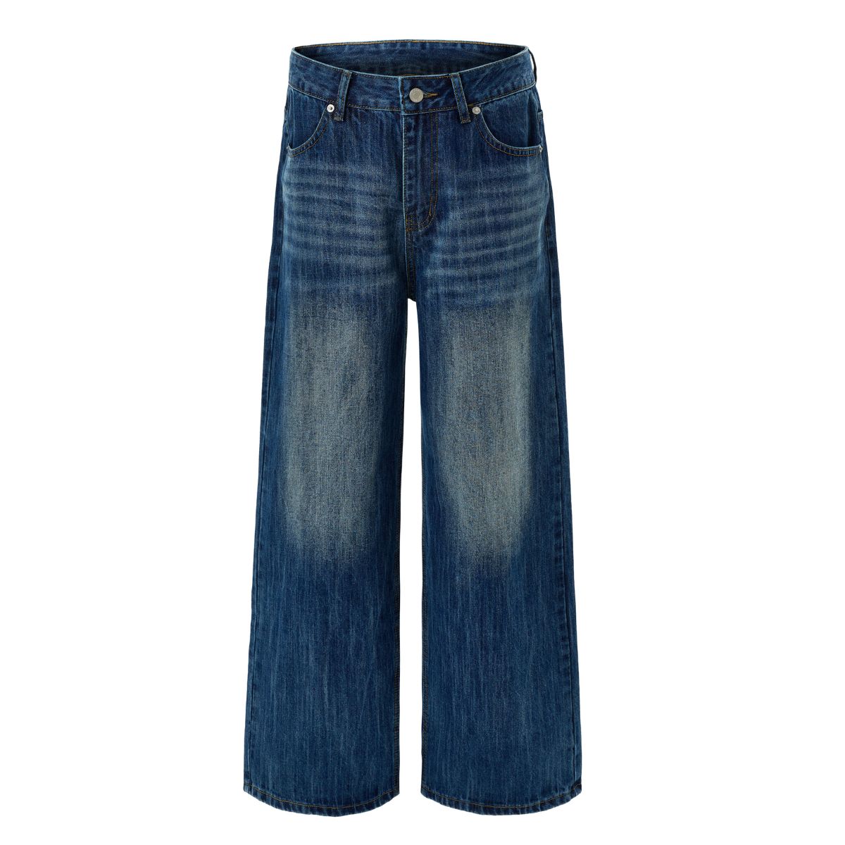 Slub Denim Wide Leg Jeans